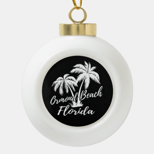 Ormond Beach Florida Palm Trees Beach Keramik Kugel-Ornament (Vorderseite)