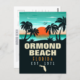 Ormond Beach Florida Retro Sunset Souvenir 60er Postkarte
