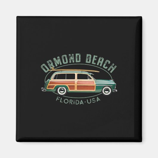 Ormond Beach Florida Vintage-Surfen Magnet (Vorne)