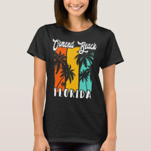 Ormond Beach Palm Trees Beach Florida Retro Vacati T-Shirt