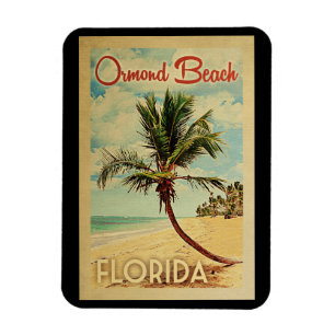 Ormond Strand-Palme-Vintage Reise Magnet