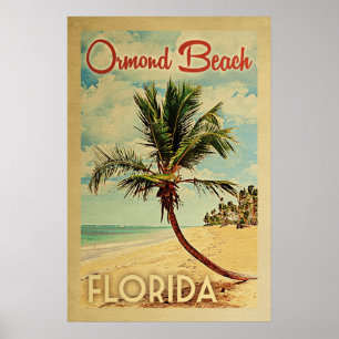 Ormond Strand-Palme-Vintage Reise Poster