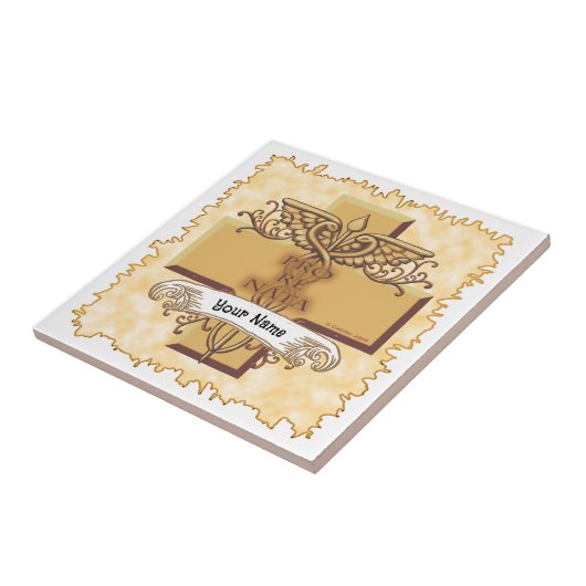 Orn Caduceus Krankenschwester Fliese (Seite)