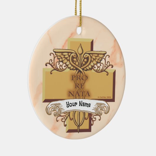 Orn Caduceus Krankenschwester Keramik Ornament (Rechts)