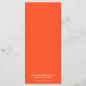 Ornage Pink Menu Simple Menükarte (Rückseite)