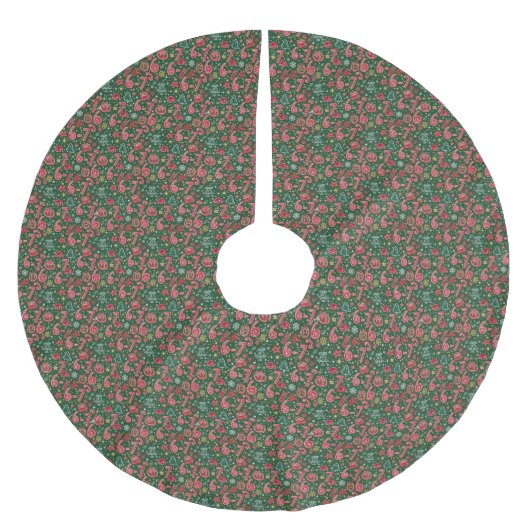Ornament 6-7 Meme Weihnachtsdoodles Polyester Weihnachtsbaumdecke (Vorderseite)