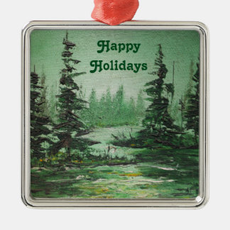 Ornament Ann Hayes Painting Green Forest Aus Metall