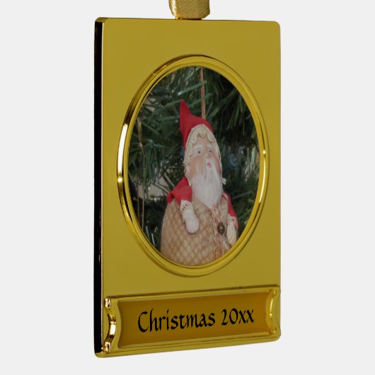 Ornament - Antiker Weihnachtsmann und Text (Rechts)