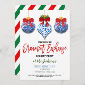 Ornament-Austauschparty Einladung (Vorne/Hinten)