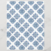 Ornament blau auf weiß gestickt flyer (Hinten)