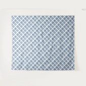 Ornament blau auf weiß gestickt wandteppich (Vorderseite (Horizontal))
