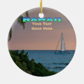 Ornament: Blue Catamaran Sunset (Circle) Keramik Ornament (Hinten)