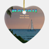 Ornament: Blue Catamaran Sunset (Herz) Keramik Ornament (Hinten)