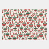 Ornament Blumenmuster und Sweater Muster Weihnacht Geschenkpapier Set (Vorderseite)