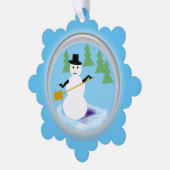 Ornament Card - Working Snowman Karte (Linke Ecke)