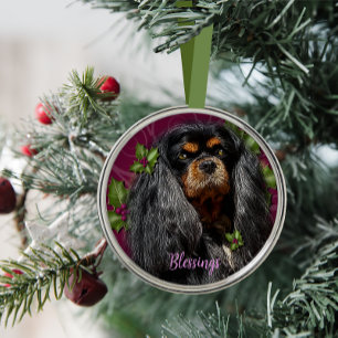 Ornament Cavalier Spaniel Black und Tan Spaniel Aus Metall