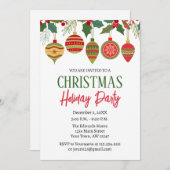 Ornament Christmas Holiday Invitation Einladung (Vorne/Hinten)