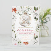 Ornament Christmas Housewarming Party New Home Einladung (Stehend Vorderseite)