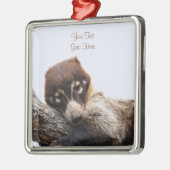 Ornament: Coatimundi #4 (Premium Square) Ornament Aus Metall (Links)