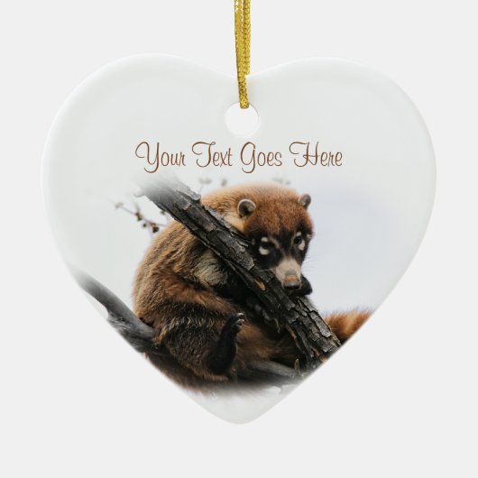 Ornament: Coatimundi #5 (Herz) Keramikornament (Vorne)