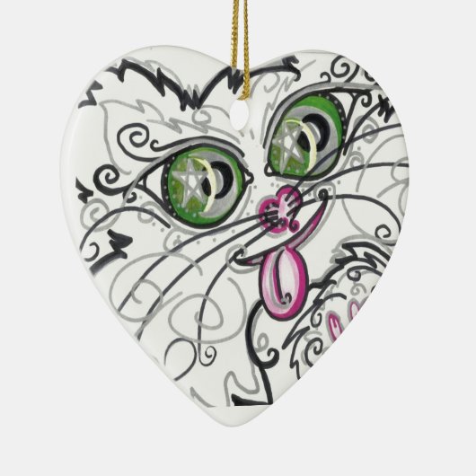 Ornament Cool Cat Face Scroll (Rechts)