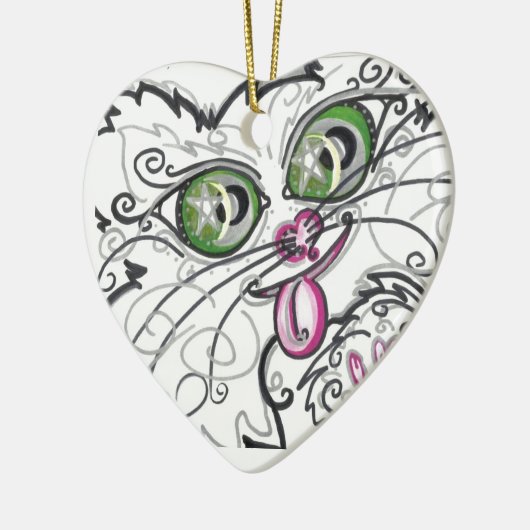Ornament Cool Cat Face Scroll (Links)