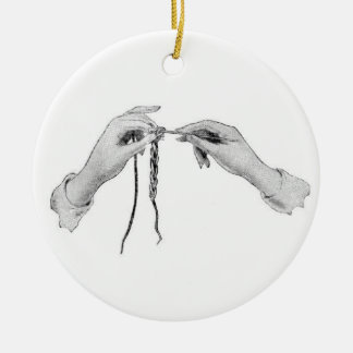 Ornament crocheting hands vintage