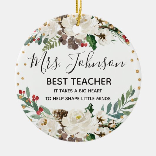 Ornament des Holly Winter Best Teacher (Vorne)