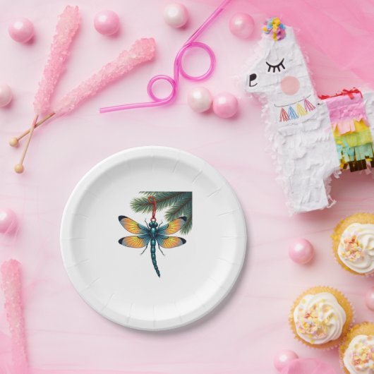 Ornament-Dragonfly Pappteller (Party)