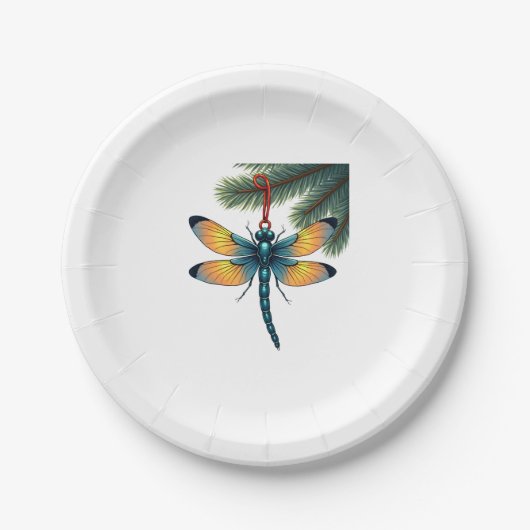 Ornament-Dragonfly Pappteller (Vorderseite)
