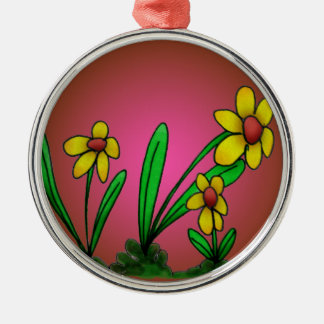 Ornament, drei kleine Blume, Springtime Silbernes Ornament