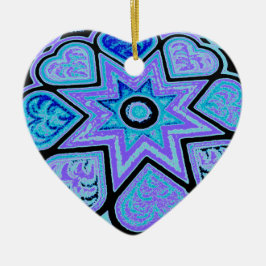 Ornament Electric Blue Hearts & Stars