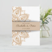 Ornament elegante Hochzeitseinladung Einladung (Stehend Vorderseite)