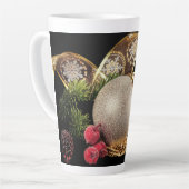 Ornament, Evergreen und Gold Band Milchtasse (Linke Ecke)