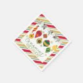 Ornament Exchange Party Napkin - WH Serviette (Ecke)