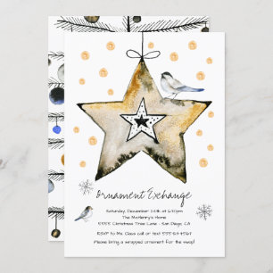 Ornament Exchange Swap Weihnachtsfeiertag Party Einladung