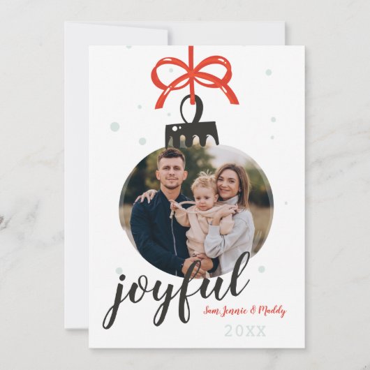 Ornament Foto Holiday Card Feiertagskarte (Vorderseite)