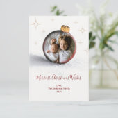 Ornament Foto Weihnachtskarte Einladung (Stehend Vorderseite)