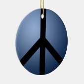 Ornament, Frieden, Blau, rund Keramik Ornament (Rechts)