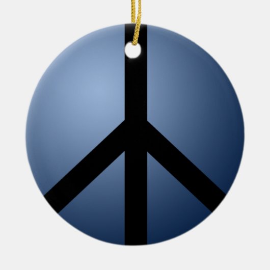 Ornament, Frieden, Blau, rund Keramik Ornament (Vorne)
