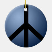 Ornament, Frieden, Blau, rund Keramik Ornament (Hinten)