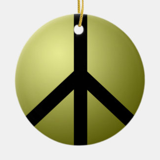 Ornament, Frieden, Gold, Runde Keramikornament