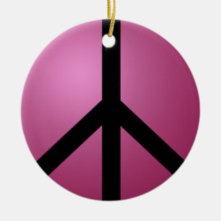 Ornament, Frieden, Rosa, rund Keramikornament