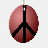 Ornament, Frieden, Rot, Runde Keramik Ornament (Rechts)