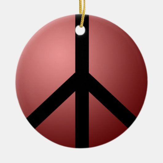 Ornament, Frieden, Rot, Runde Keramik Ornament (Vorne)
