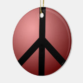 Ornament, Frieden, Rot, Runde Keramik Ornament (Links)
