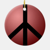 Ornament, Frieden, Rot, Runde Keramik Ornament (Hinten)