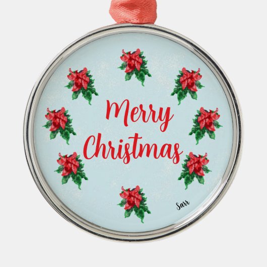 Ornament : Frohe Weihnachten Aus Metall (Vorne)