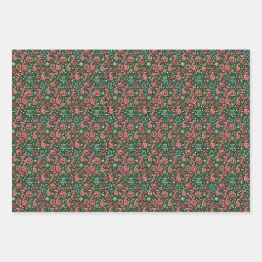 Ornament Funny 6-7 Meme Christmas Doodles Geschenkpapier Set (Vorderseite)