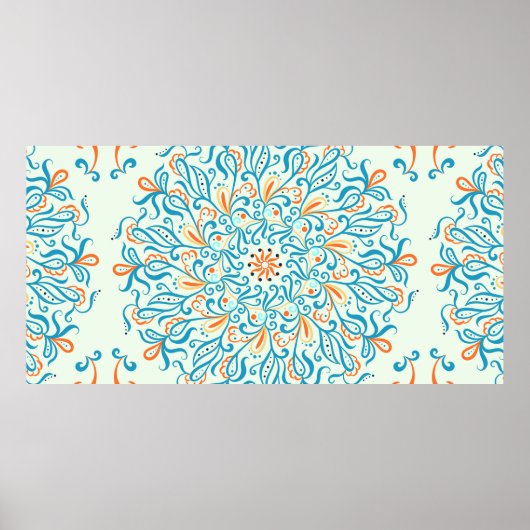 Ornament für Keramik Fliesen. Abstraktes Muster. Poster (Vorne)